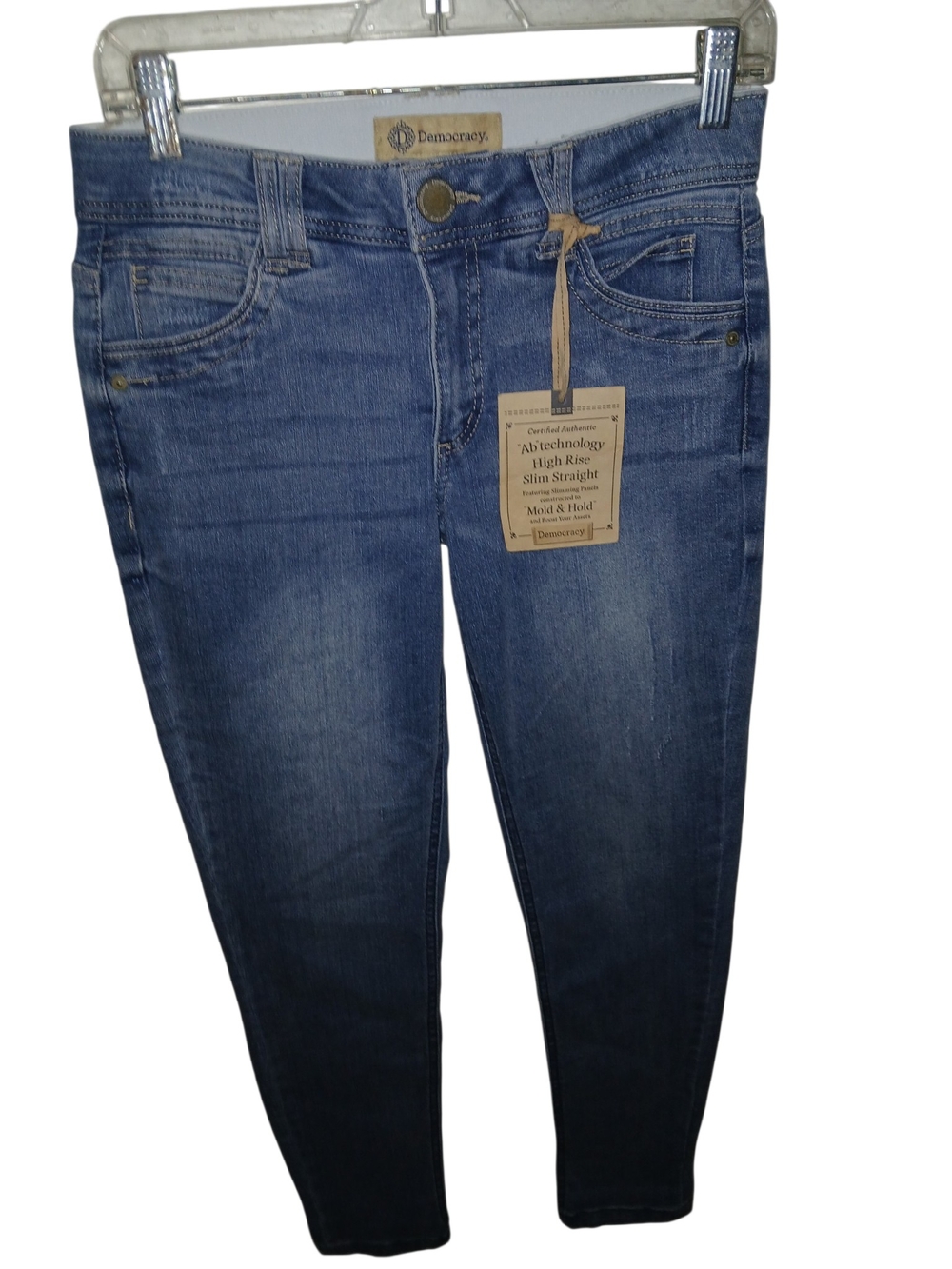 Democracy Women's High-Rise Slim Straight Jeans in Medium Blue Wash